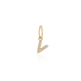 Load image into Gallery viewer, 14 Karat Yellow Gold and Diamond Mini Initial Charm
