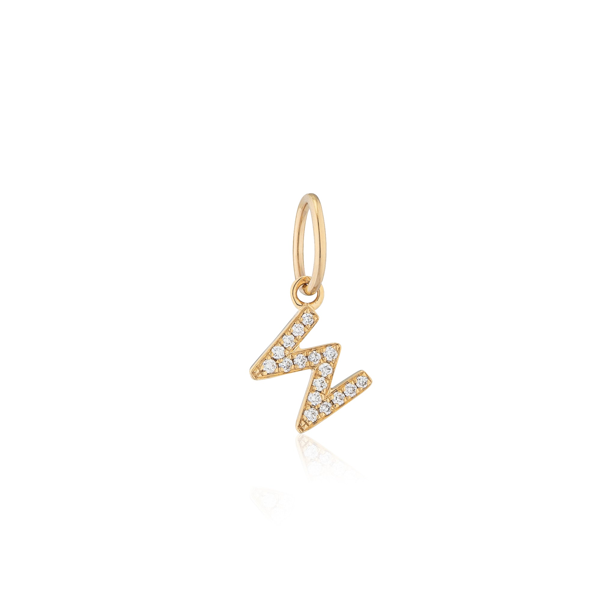 14 Karat Yellow Gold and Diamond Mini Initial Charm