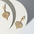 Load image into Gallery viewer, 14 Karat Yellow Gold and Diamond Double Sided Aspen Leaf Charm
