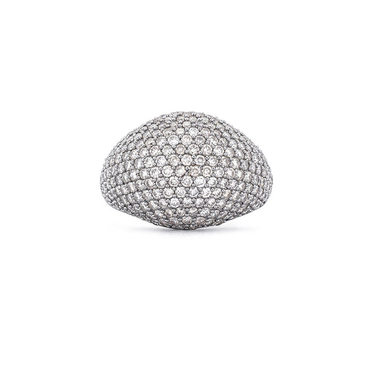Sterling and Diamond Dome Ring