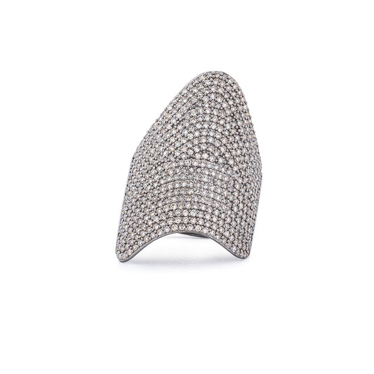 Sterling and Diamond Wave Ring