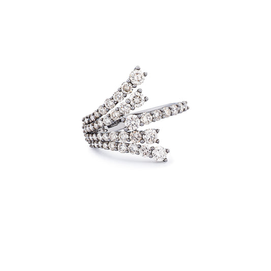 Sterling and Diamond Fan Ring