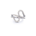 Load image into Gallery viewer, Sterling and Diamond Pear Wave Ring
