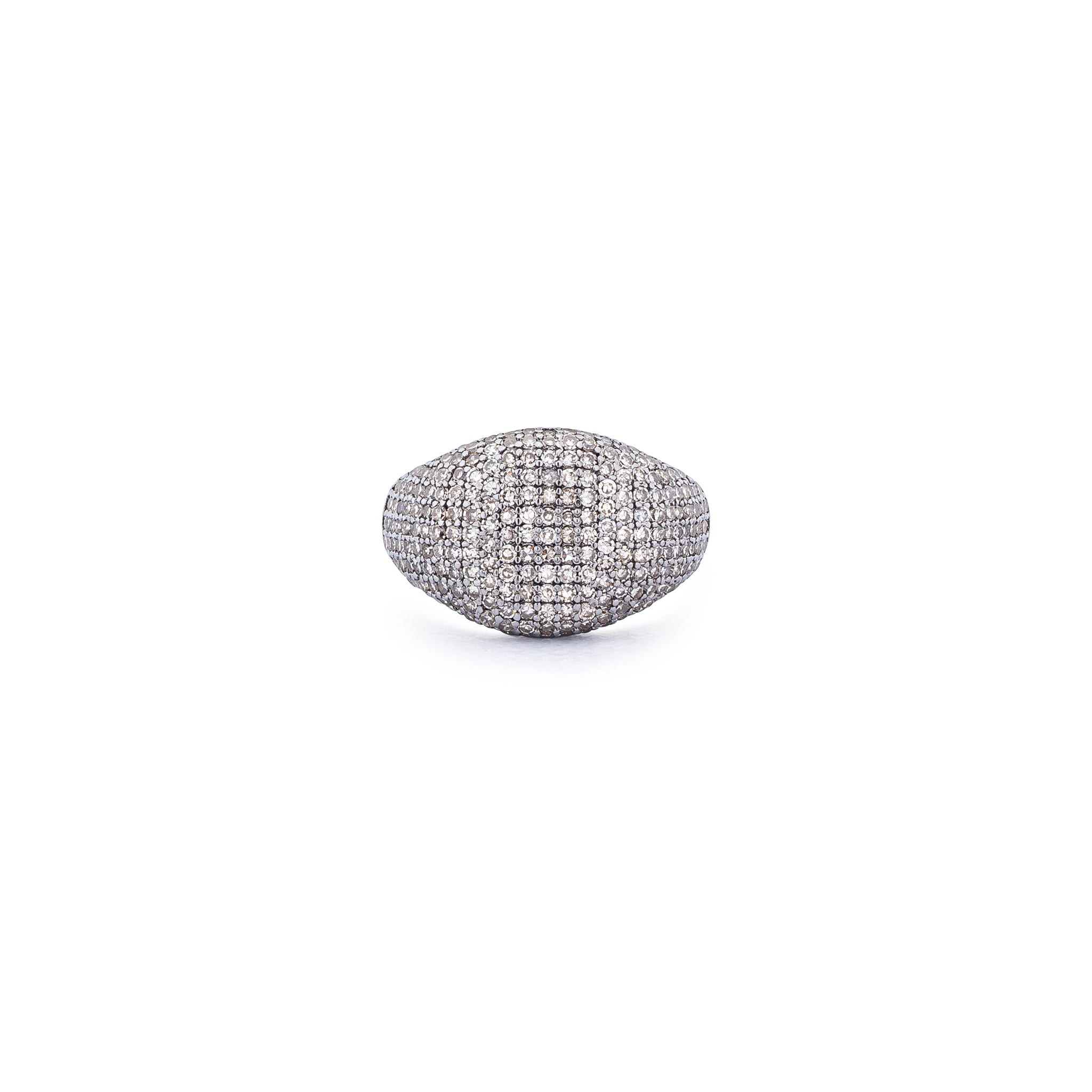 Sterling and Diamond Signet Pinky Ring