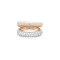 Load image into Gallery viewer, 14 Karat Gold Diamond Double Band Pinky Ring
