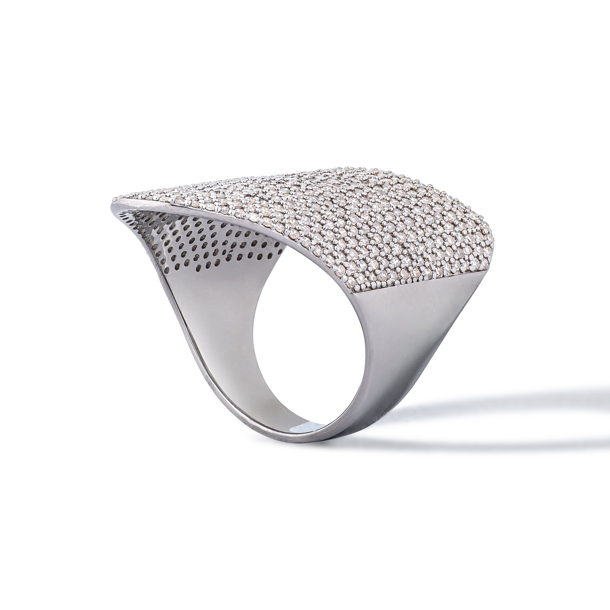 Sterling and Diamond Wave Ring
