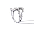 Load image into Gallery viewer, Sterling and Diamond Pear Wave Ring
