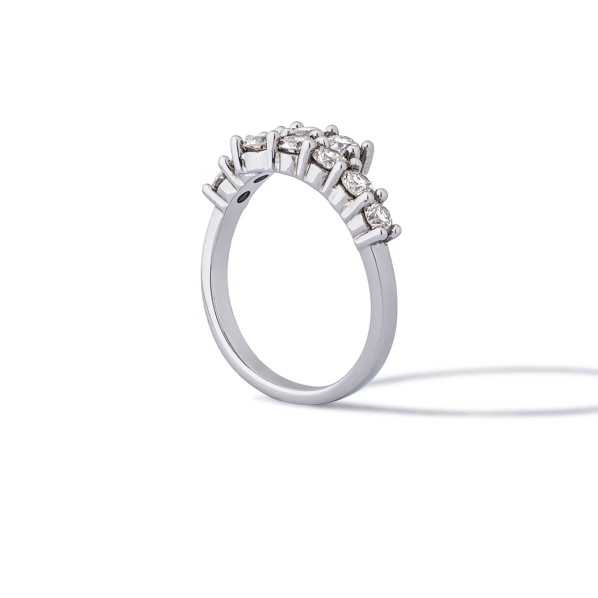 Sterling and Diamond Bypass Ring