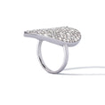 Load image into Gallery viewer, Sterling and Diamond Elongated Heart Ring
