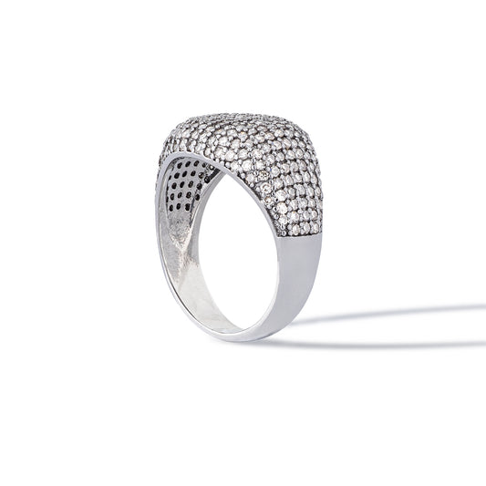 Sterling and Diamond Signet Pinky Ring