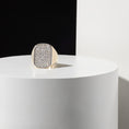 Load image into Gallery viewer, 14 Karat Gold Two Tone Diamond Large Signet Ring
