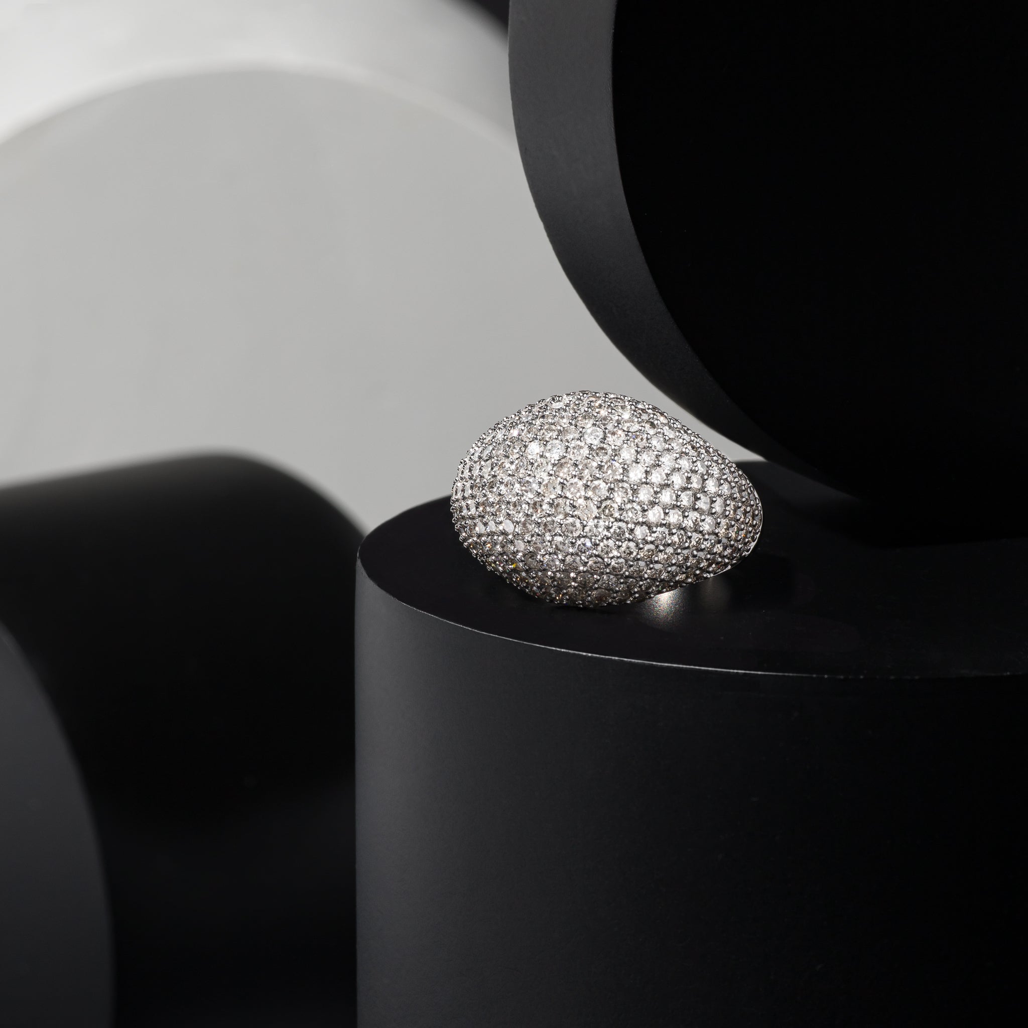 Sterling and Diamond Dome Ring