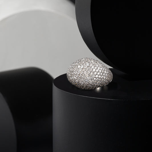 Sterling and Diamond Dome Ring
