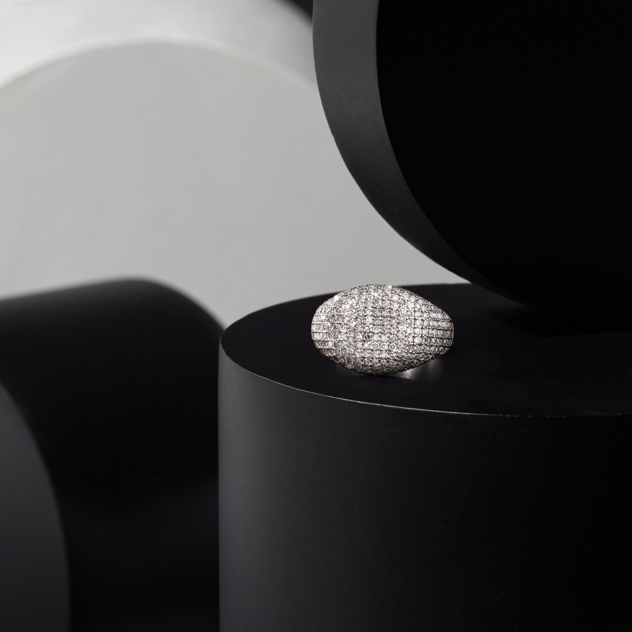Sterling and Diamond Signet Pinky Ring