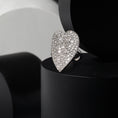 Load image into Gallery viewer, Sterling and Diamond Elongated Heart Ring
