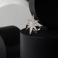Load image into Gallery viewer, Sterling and Diamond Sunburst Ring
