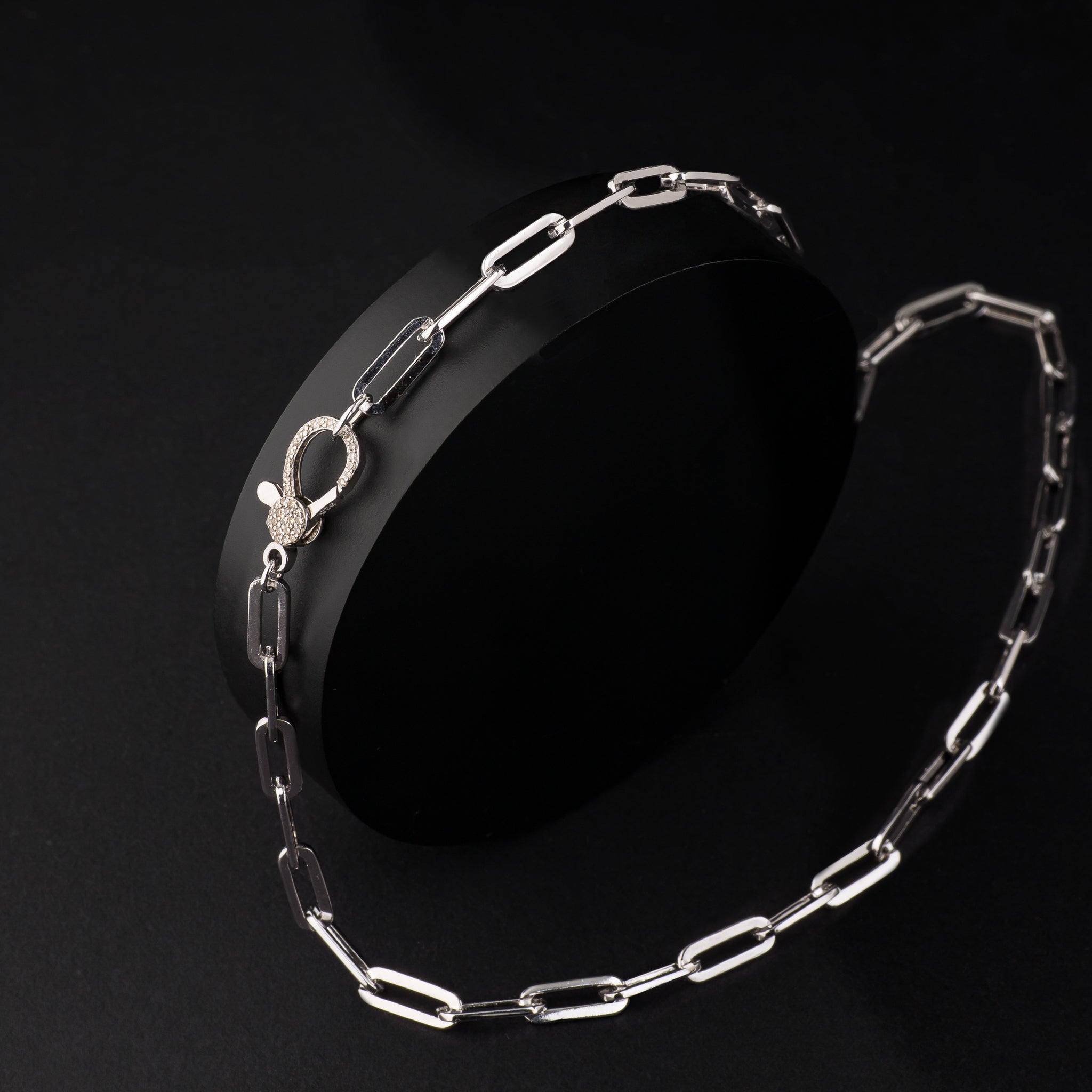 Sterling Silver Chain with Diamond Lobster Clasp