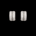 Load image into Gallery viewer, Sterling and Diamond Double Huggie Hoop
