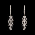 Load image into Gallery viewer, Black Rhodium and Diamond Pave Feather Earrings
