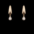 Load image into Gallery viewer, 14 Karat Yellow Gold Diamond Pear Drop Huggie
