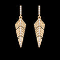 Load image into Gallery viewer, 14 Karat Yellow Gold and Diamond Arrow Feather Earrings

