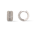 Load image into Gallery viewer, Sterling and Diamond Double Huggie Hoop
