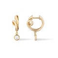 Load image into Gallery viewer, 14 Karat Yellow Gold Knot Diamond Drop Huggie
