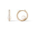 Load image into Gallery viewer, 14 Karat Yellow Gold Diamond Inside Pearl Huggie
