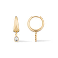 Load image into Gallery viewer, 14 Karat Yellow Gold Diamond Pear Drop Huggie
