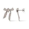 Load image into Gallery viewer, Silver and Diamond Bow Earrings
