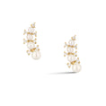 Load image into Gallery viewer, 14 Karat Pearl and Diamond Climber Earrings
