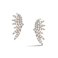 Load image into Gallery viewer, Sterling and Diamond Feather Climber Earrings
