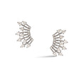 Load image into Gallery viewer, Sterling and Diamond Fan Climber Earrings
