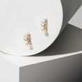 Load image into Gallery viewer, 14 Karat Pearl and Diamond Climber Earrings
