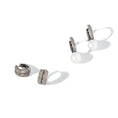 Load image into Gallery viewer, Sterling and Diamond Double Huggie Hoop
