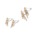 Load image into Gallery viewer, 14 Karat Yellow Gold Diamond Triple Spike Medium Drop Huggie
