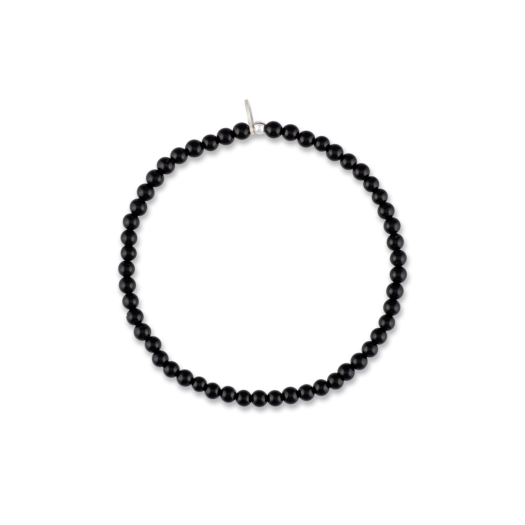 Mens Black Onyx Beaded Bracelet