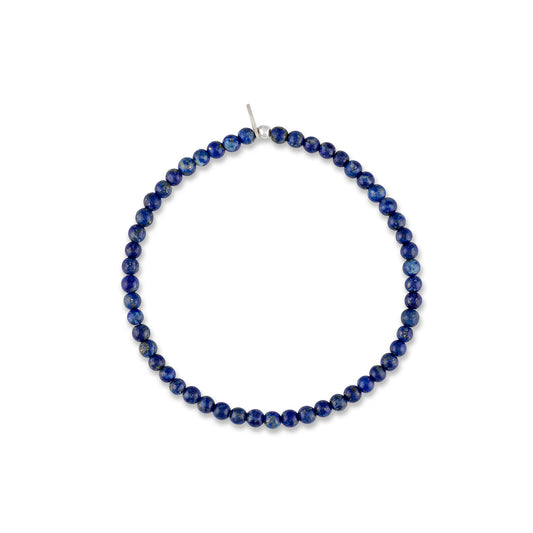 Mens Blue Lapis Beaded Bracelet