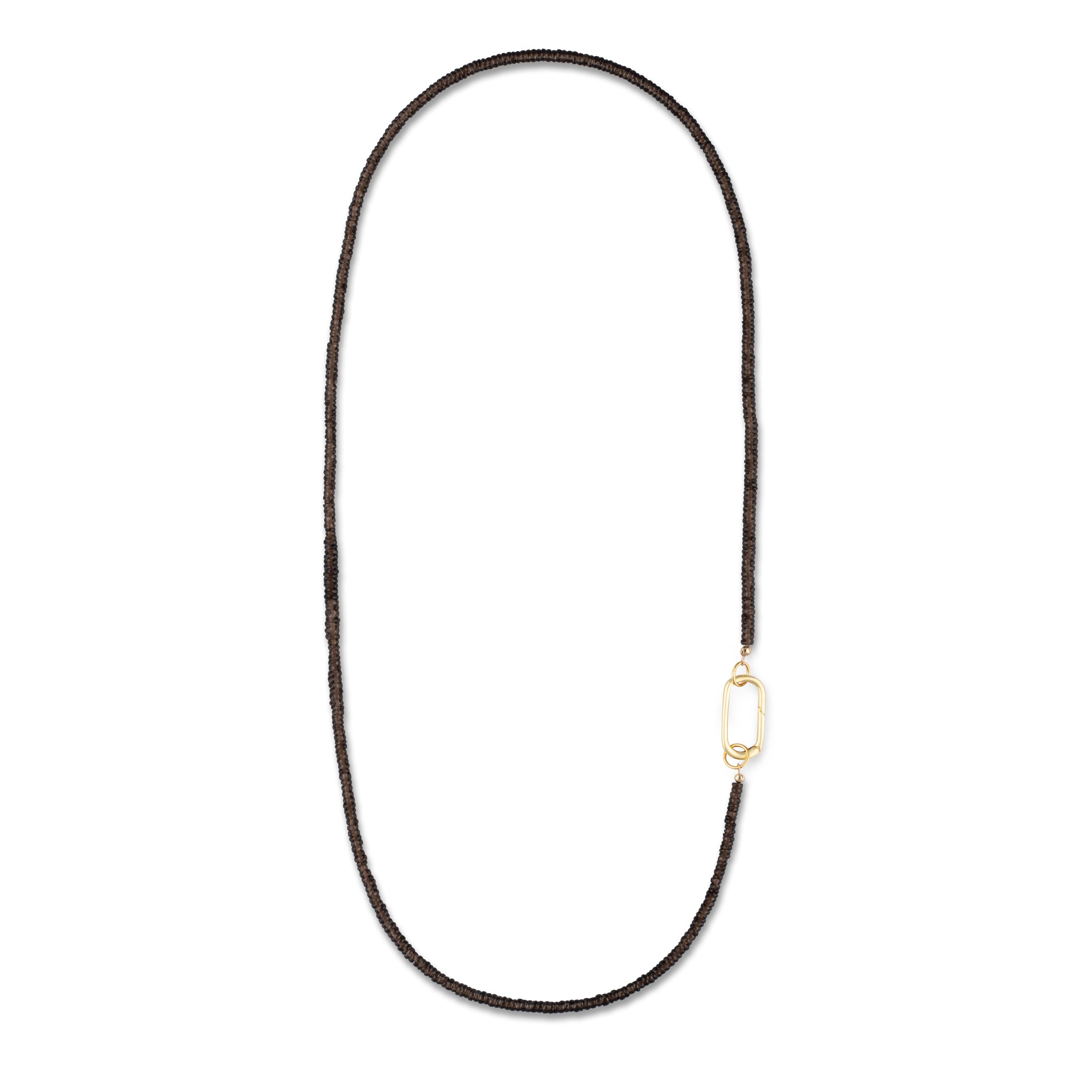 Smokey Quartz Fixed Beaded Necklace 26"