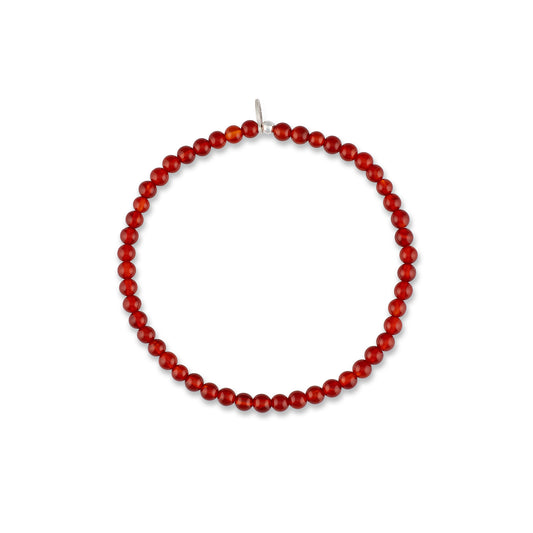Mens Carnelian Beaded Bracelet