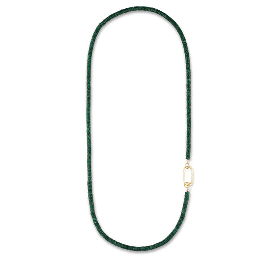Green Aventurine Fixed Beaded Necklace 28"