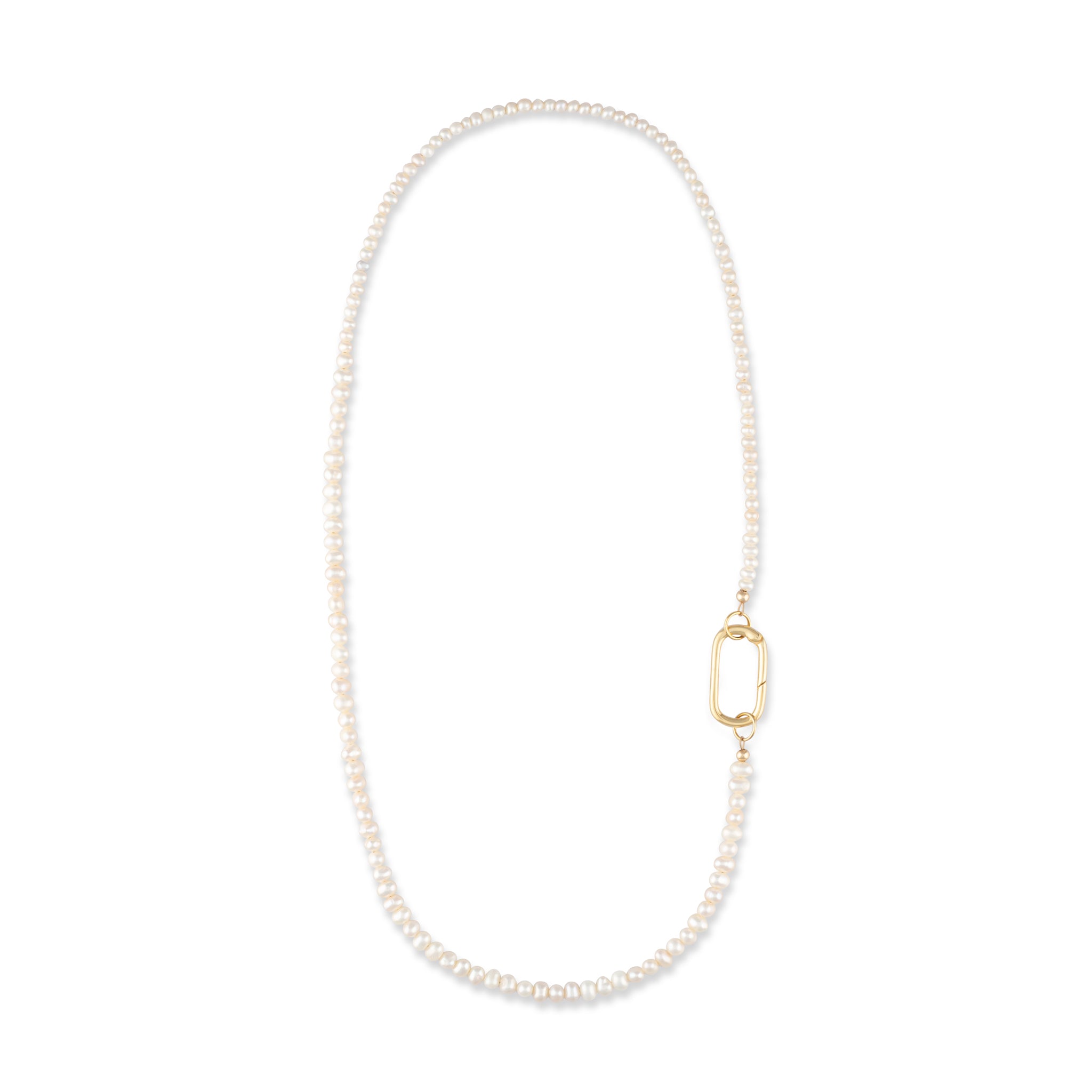 Mixed Size Freshwater Fixed Beaded Necklace 20.00"