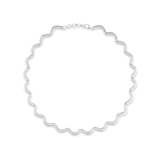 Sterling Silver Wave Necklace
