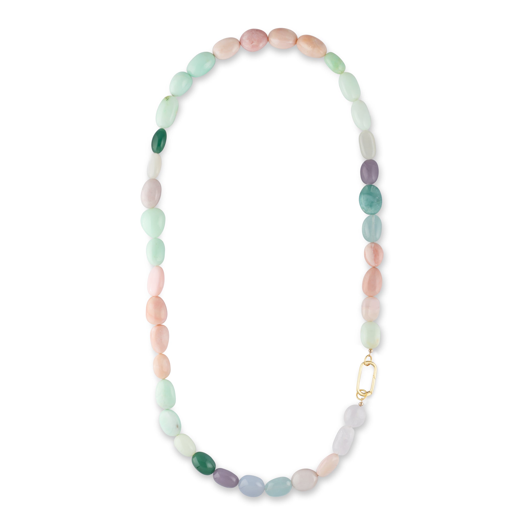 Multi Gemstone Beaded Necklace 32"