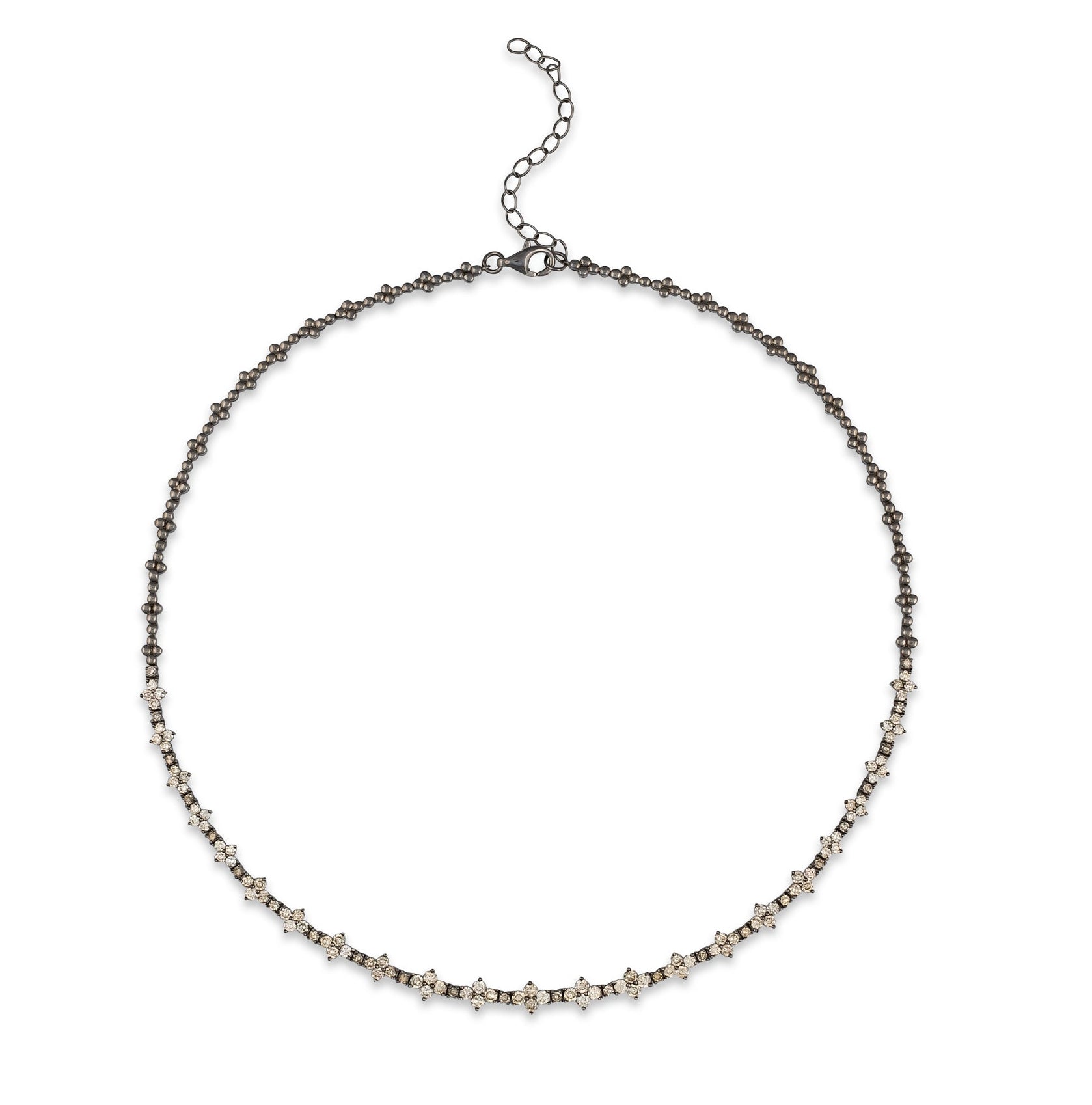 Sterling and Princess Diamond Necklace