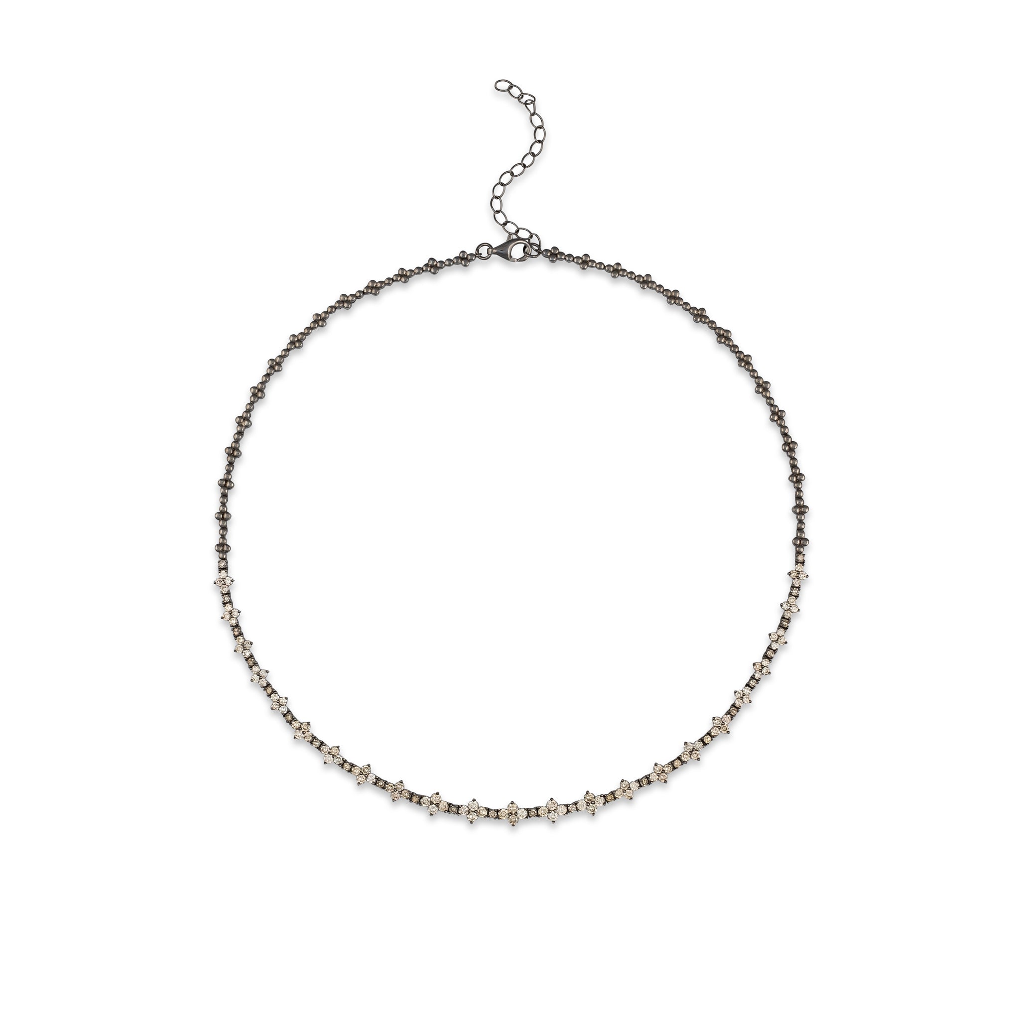 Sterling and Princess Diamond Necklace