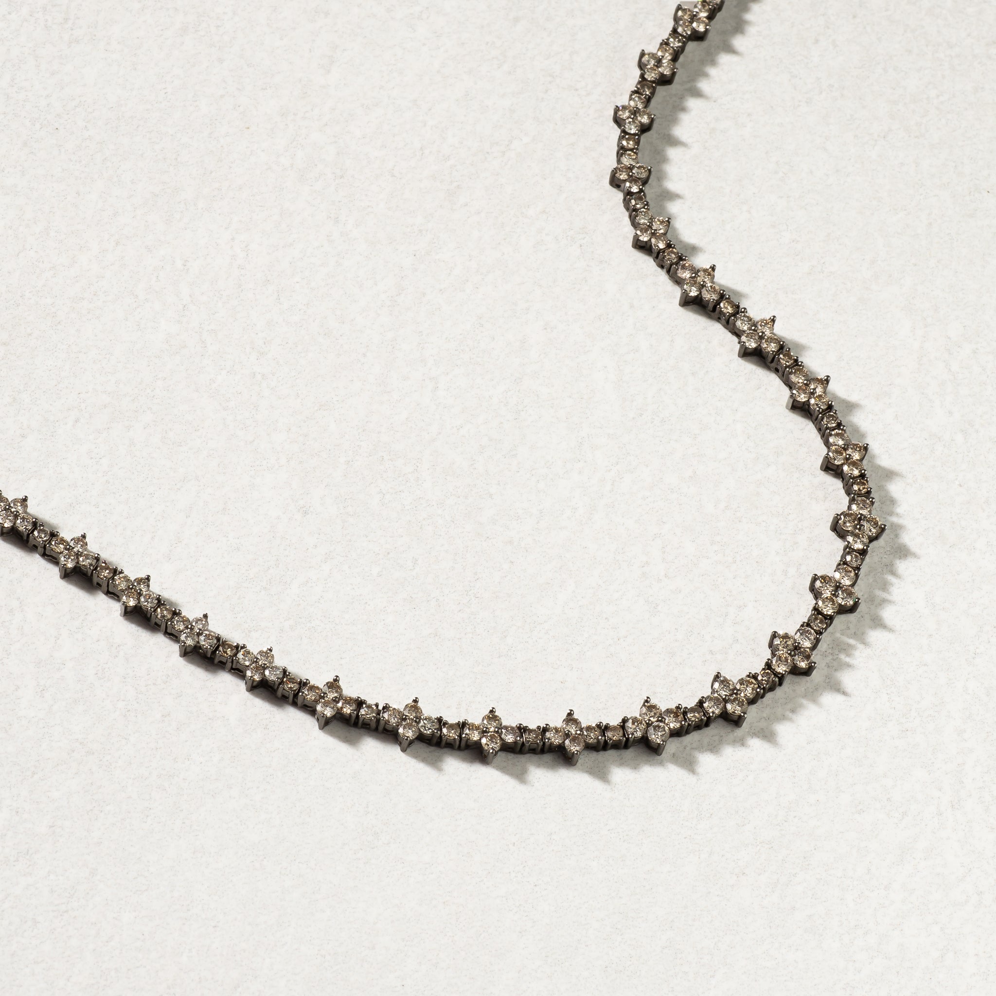 Sterling and Princess Diamond Necklace