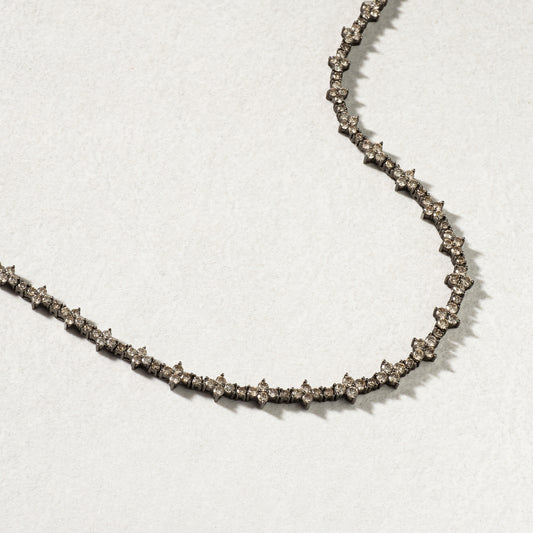 Sterling and Princess Diamond Necklace