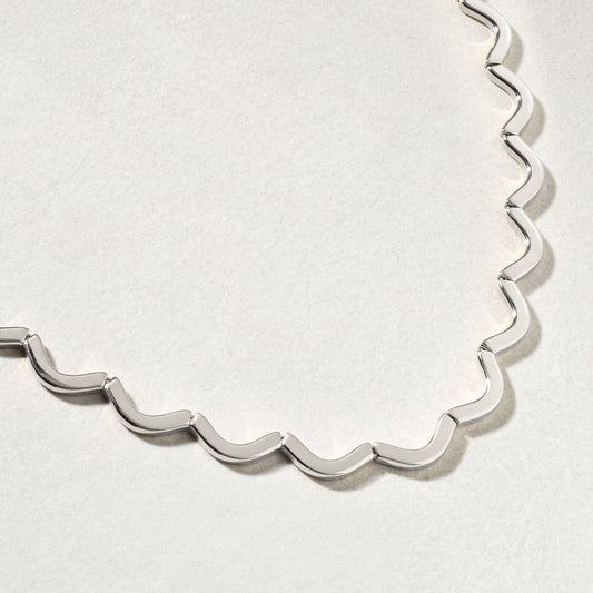 Sterling Silver Wave Necklace