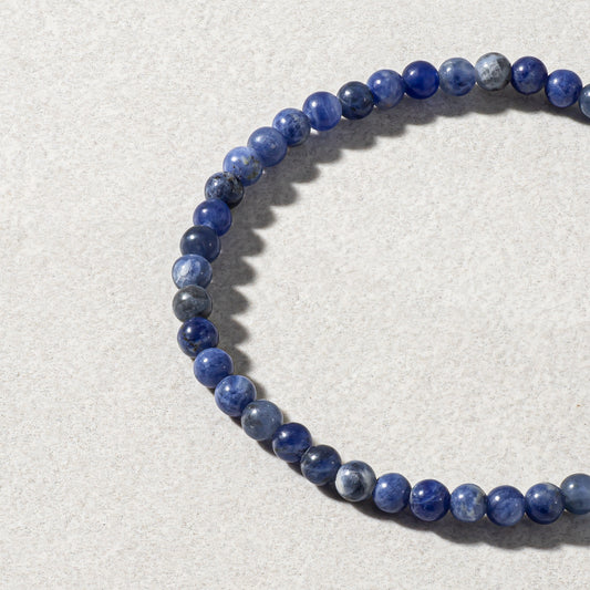 Mens Blue Soladite Beaded Bracelet